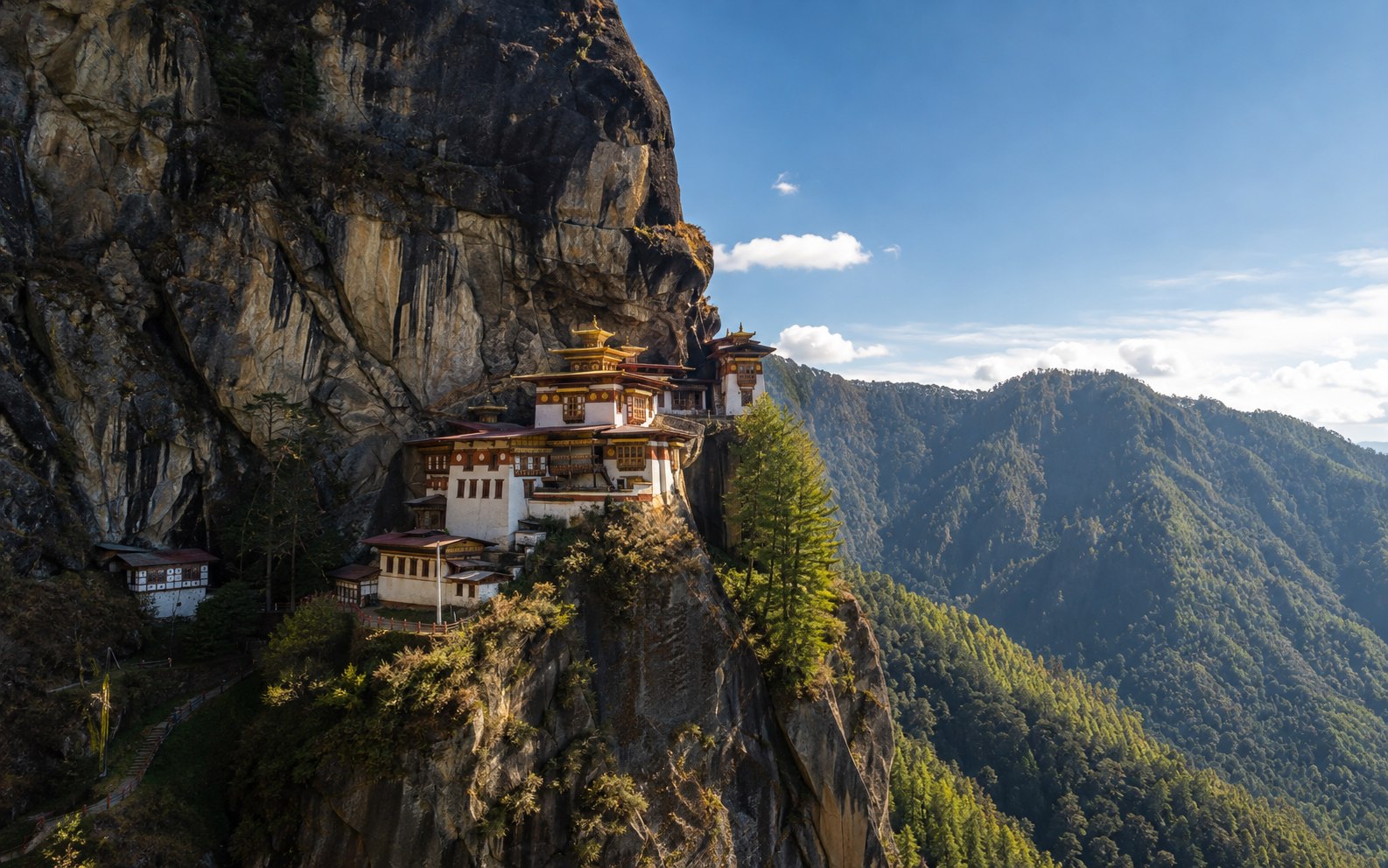 Tiger's Nest monastery on a cliff in Bhutan